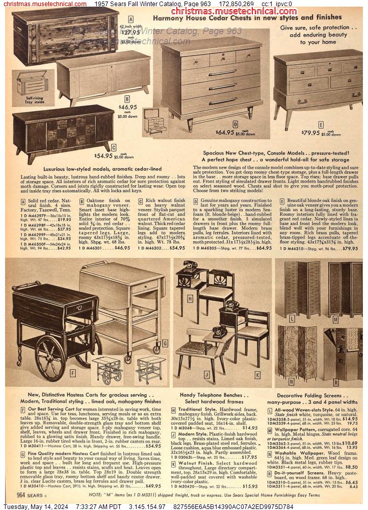 1957 Sears Fall Winter Catalog, Page 963