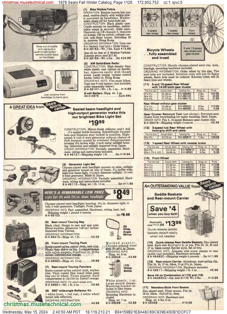 1976 Sears Fall Winter Catalog, Page 1126