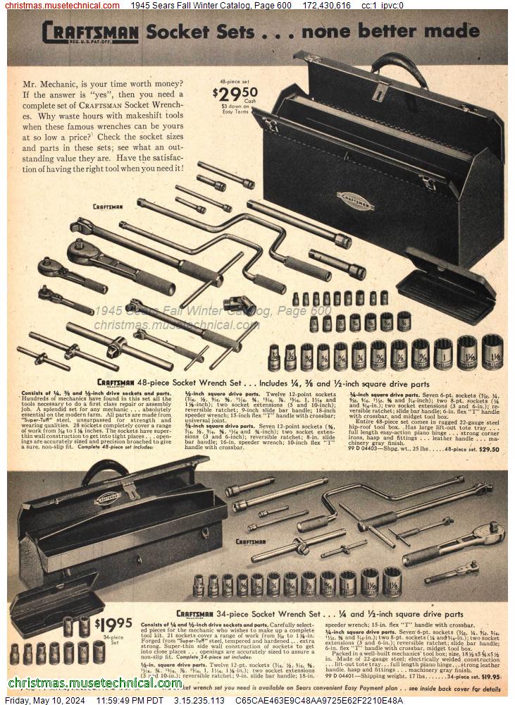 1945 Sears Fall Winter Catalog, Page 600