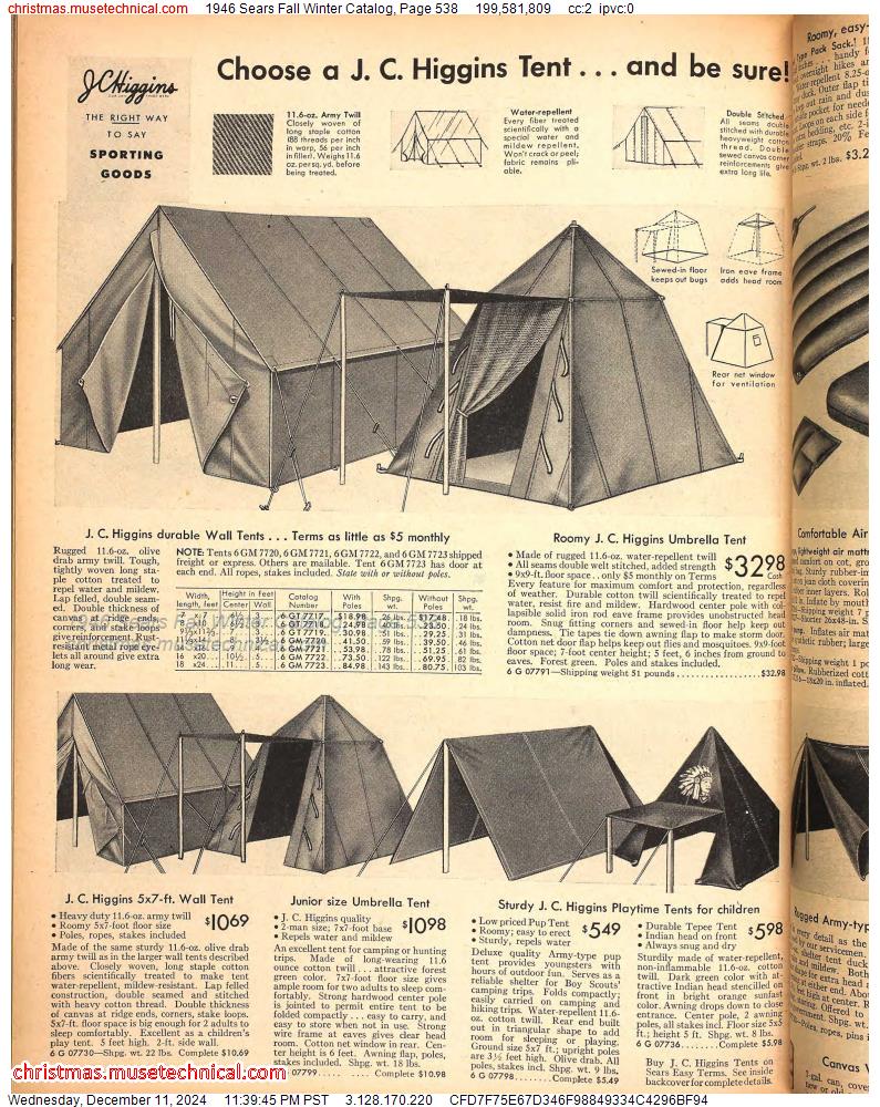 1946 Sears Fall Winter Catalog, Page 538