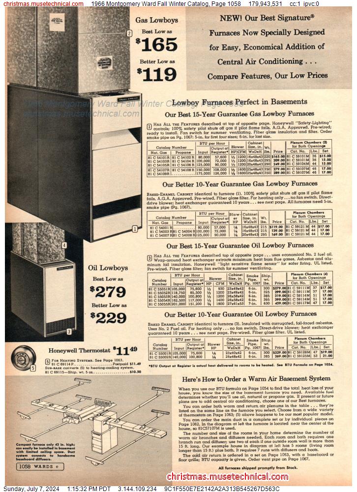 1966 Montgomery Ward Fall Winter Catalog, Page 1058