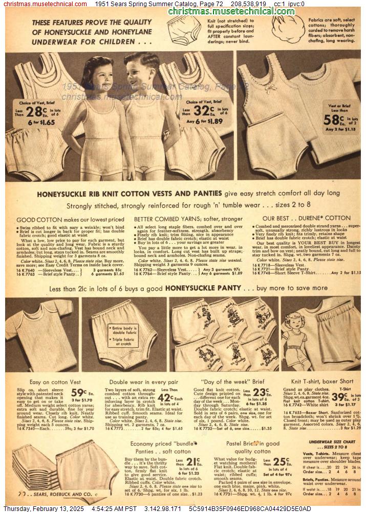 1951 Sears Spring Summer Catalog, Page 72