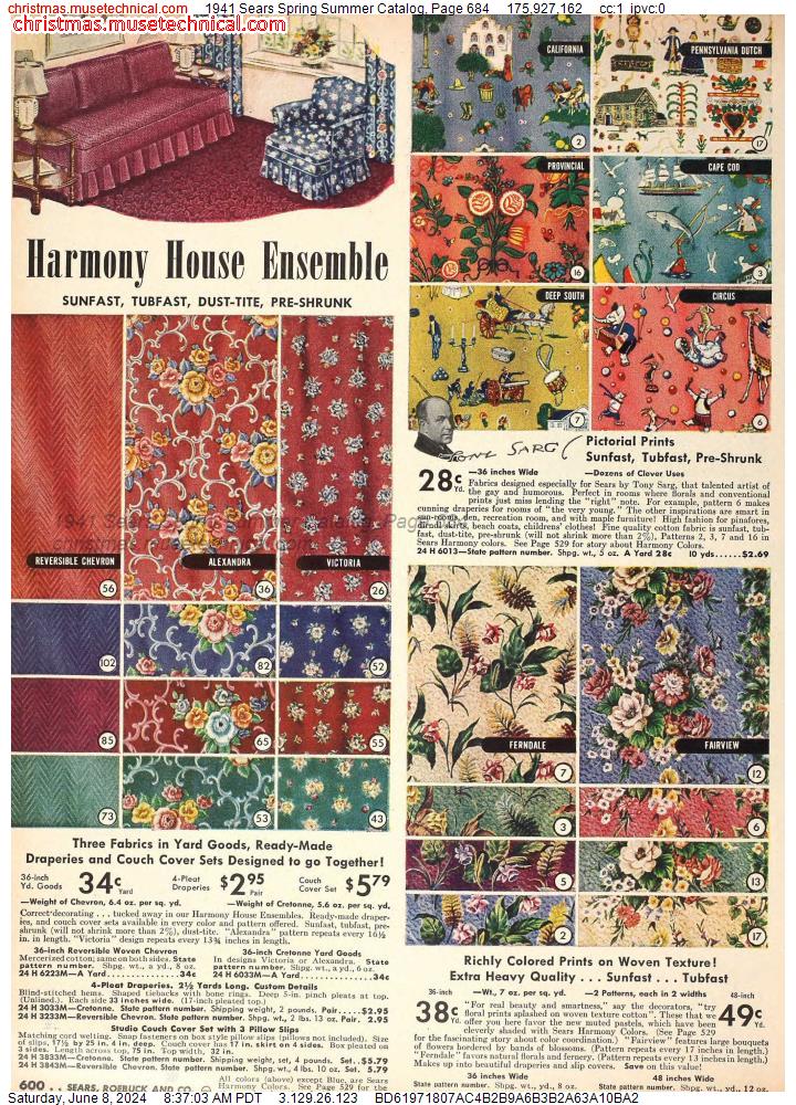 1941 Sears Spring Summer Catalog, Page 684