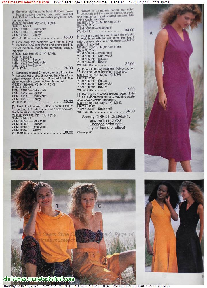 1990 Sears Style Catalog Volume 3, Page 14