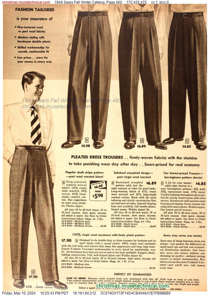 1949 Sears Fall Winter Catalog, Page 460