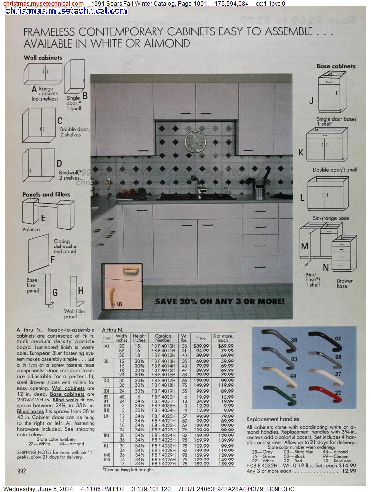 1991 Sears Fall Winter Catalog, Page 1001