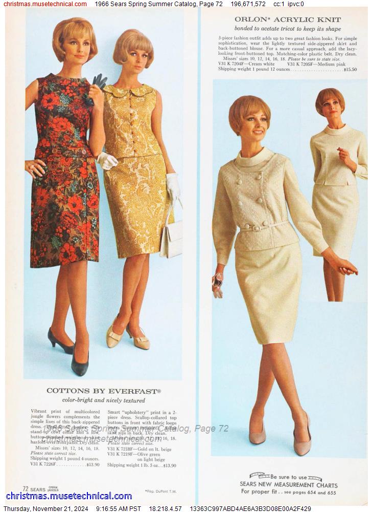 1966 Sears Spring Summer Catalog, Page 72