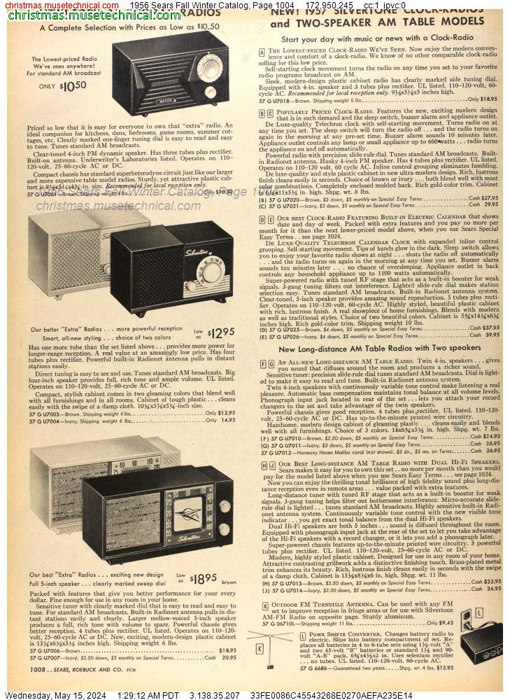 1956 Sears Fall Winter Catalog, Page 1004