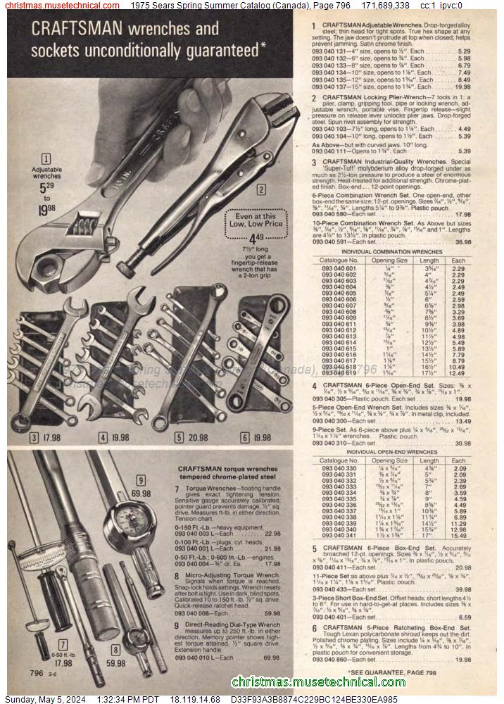 1975 Sears Spring Summer Catalog (Canada), Page 796