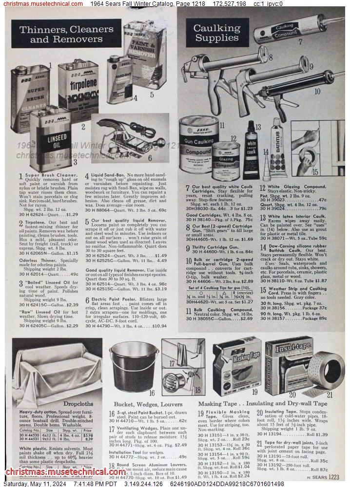 1964 Sears Fall Winter Catalog, Page 1218