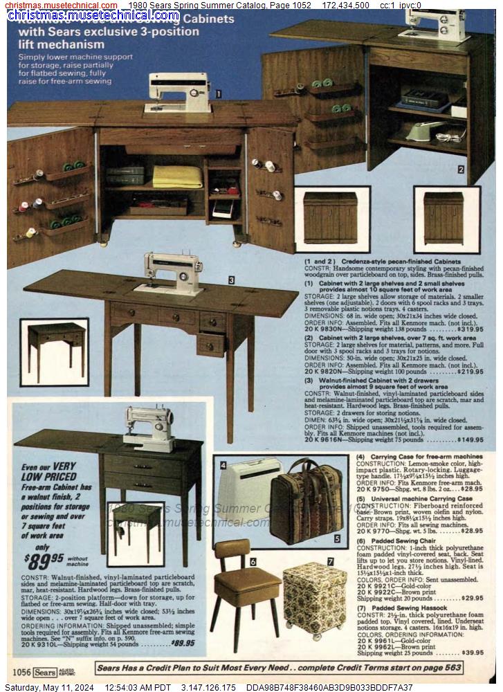 1980 Sears Spring Summer Catalog, Page 1052