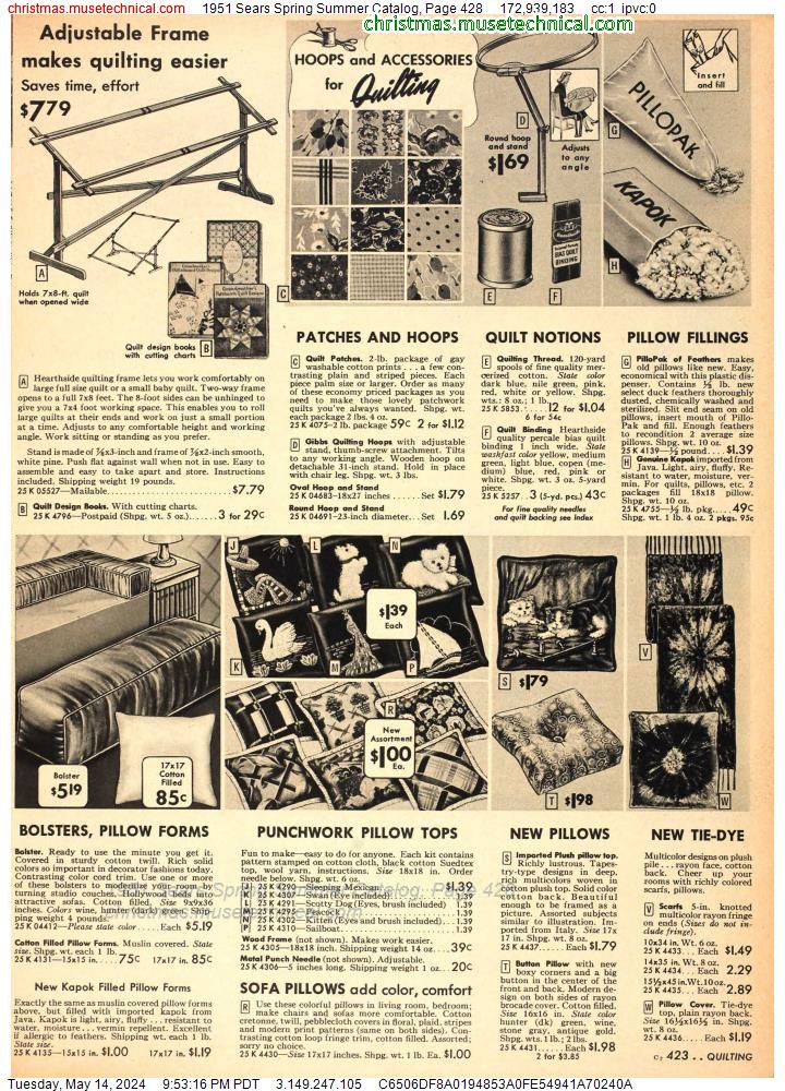 1951 Sears Spring Summer Catalog, Page 428