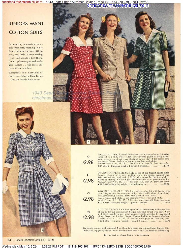 1943 Sears Spring Summer Catalog, Page 40