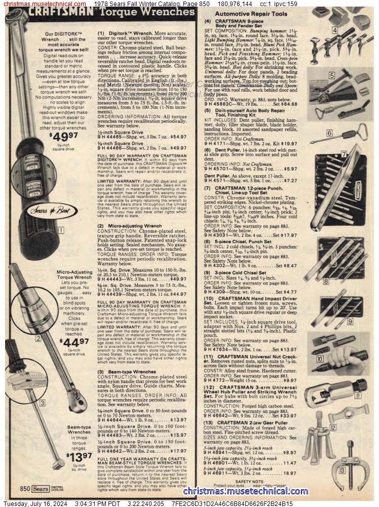 1978 Sears Fall Winter Catalog, Page 850