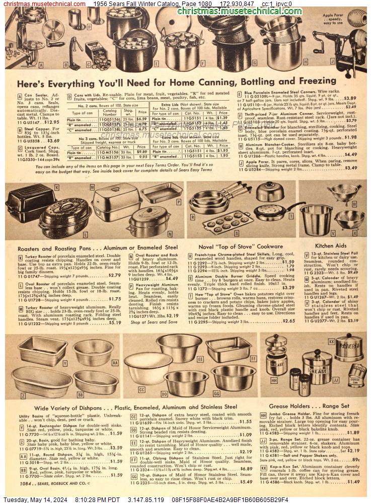 1956 Sears Fall Winter Catalog, Page 1080