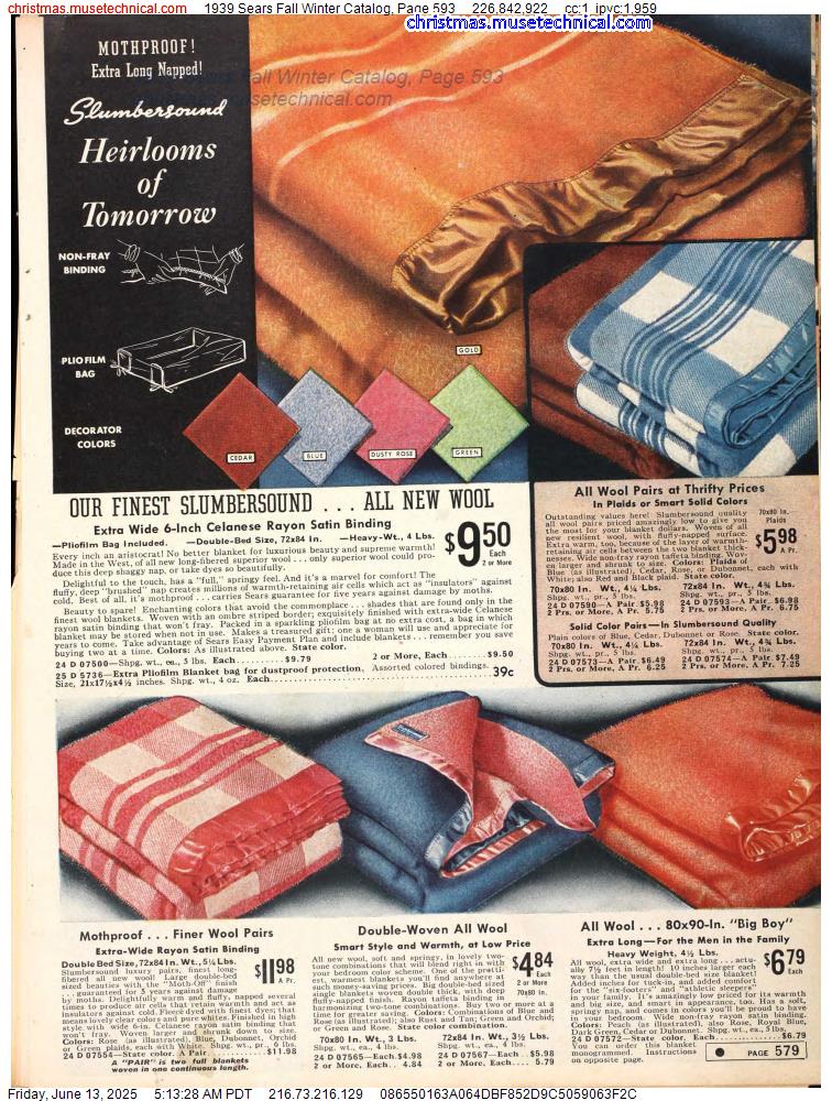 1939 Sears Fall Winter Catalog, Page 593