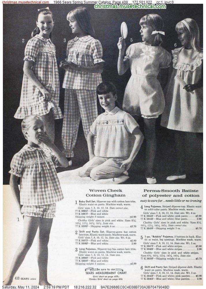 1966 Sears Spring Summer Catalog, Page 409