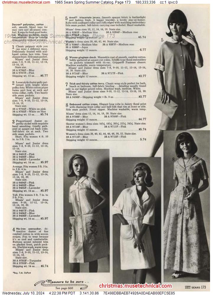 1965 Sears Spring Summer Catalog, Page 173
