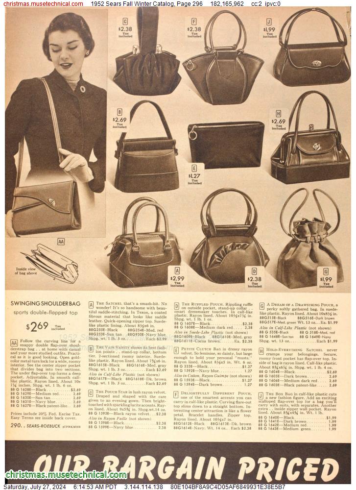 1952 Sears Fall Winter Catalog, Page 296