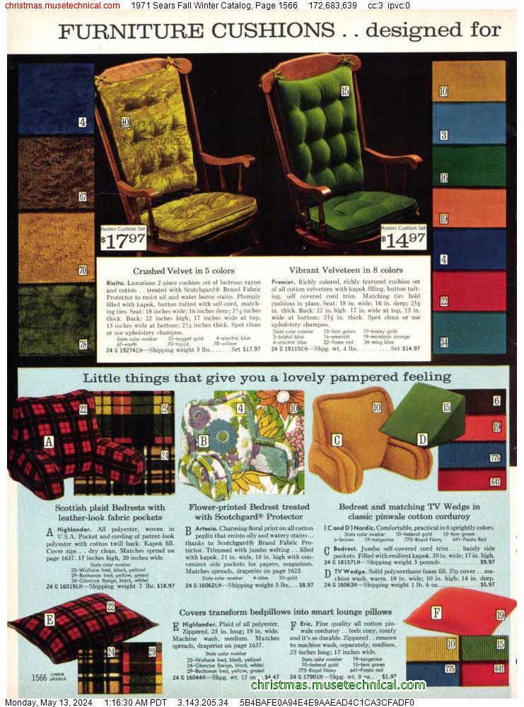 1971 Sears Fall Winter Catalog, Page 1566