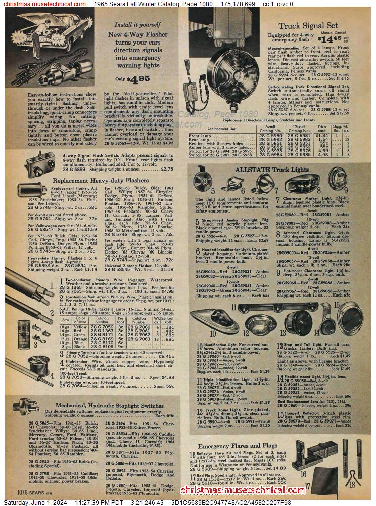 1965 Sears Fall Winter Catalog, Page 1080