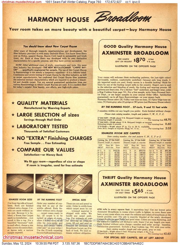 1951 Sears Fall Winter Catalog, Page 760