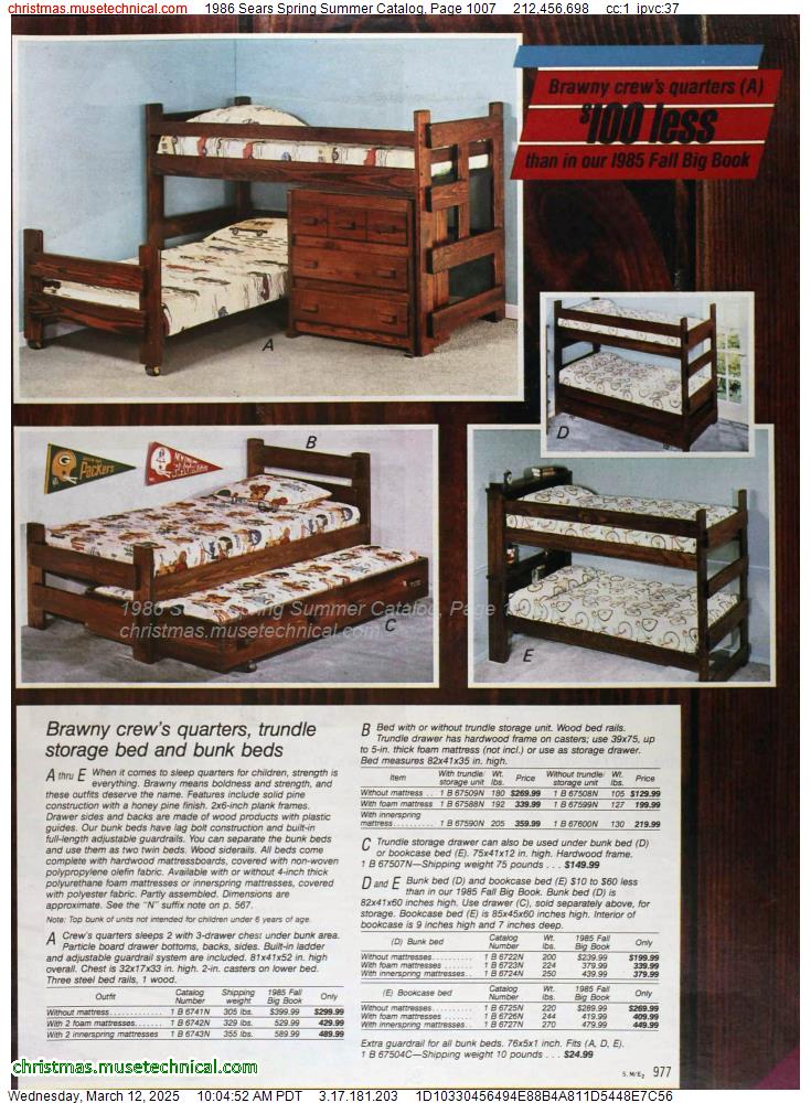 1986 Sears Spring Summer Catalog, Page 1007