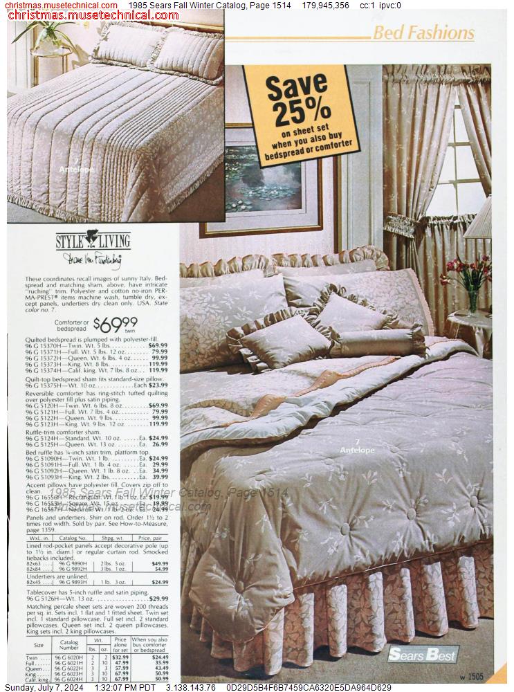 1985 Sears Fall Winter Catalog, Page 1514