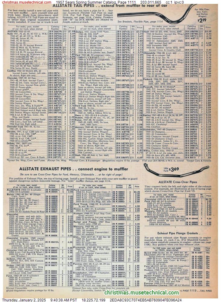 1957 Sears Spring Summer Catalog, Page 1111