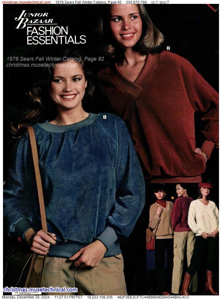 1978 Sears Fall Winter Catalog, Page 92