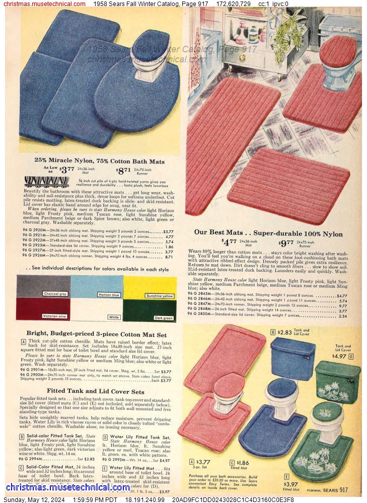 1958 Sears Fall Winter Catalog, Page 917