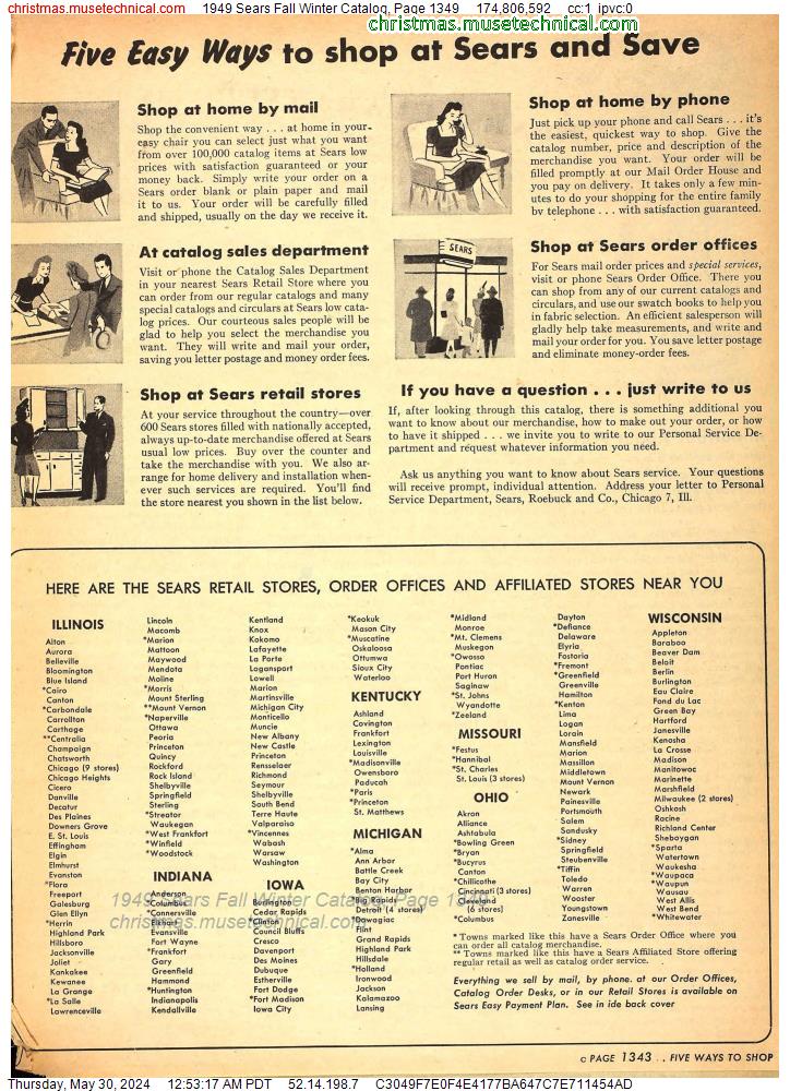 1949 Sears Fall Winter Catalog, Page 1349