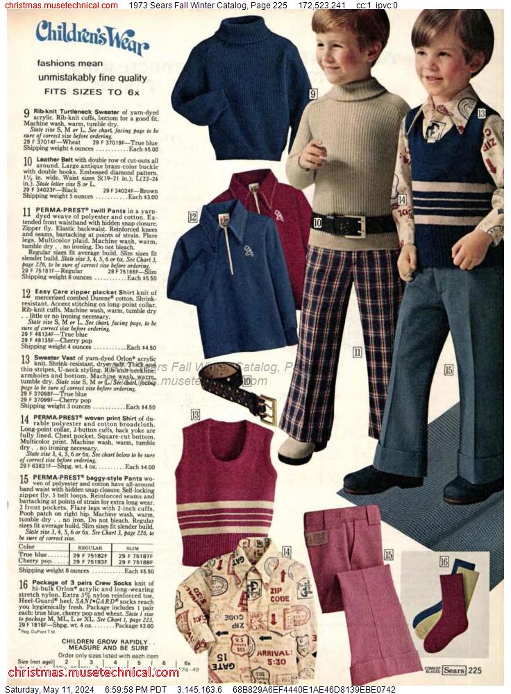 1973 Sears Fall Winter Catalog, Page 225