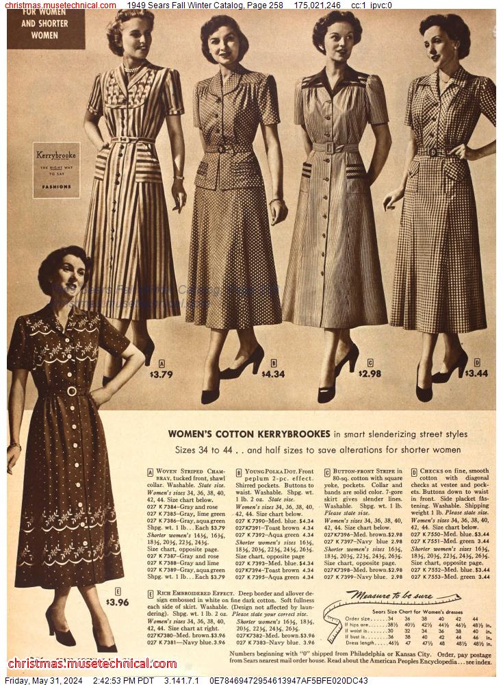 1949 Sears Fall Winter Catalog, Page 258