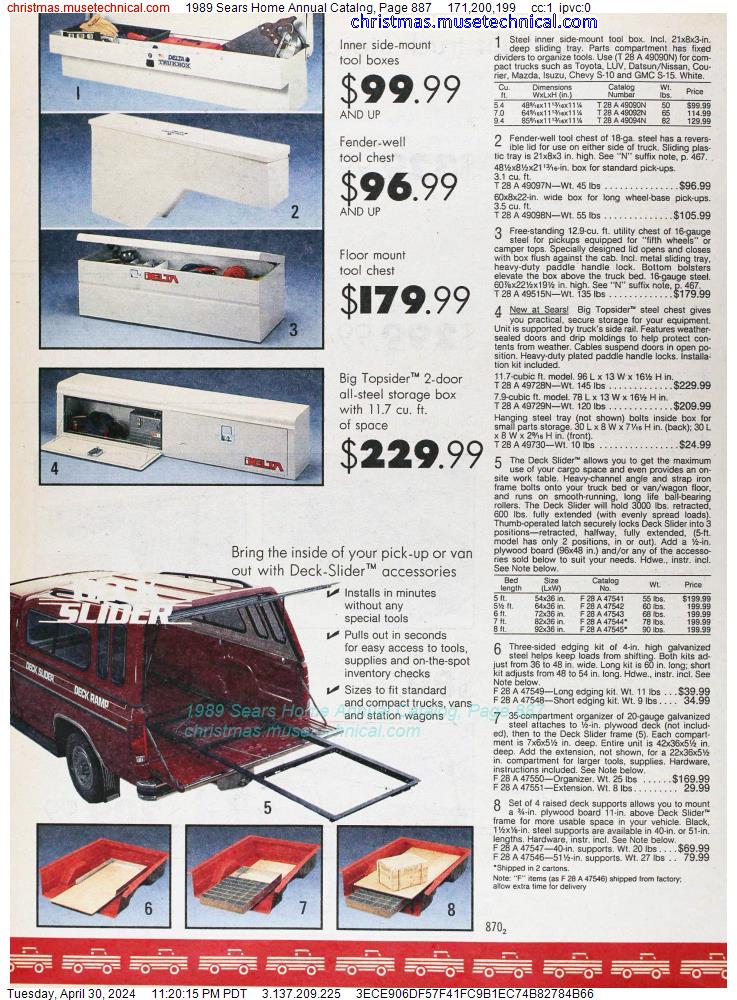1989 Sears Home Annual Catalog, Page 887