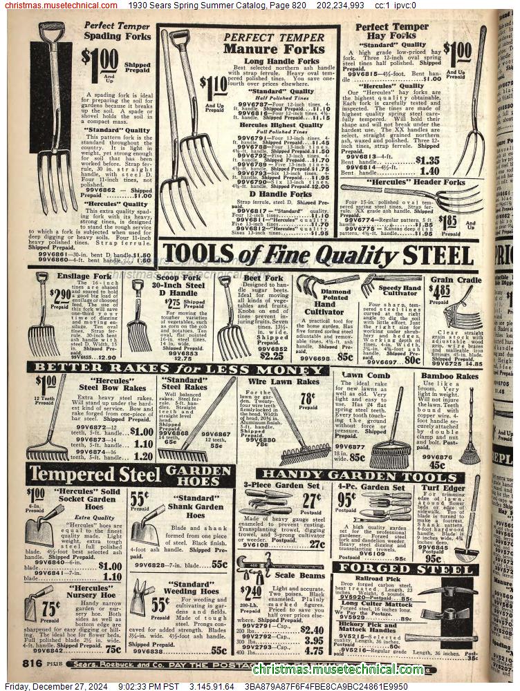 1930 Sears Spring Summer Catalog, Page 820