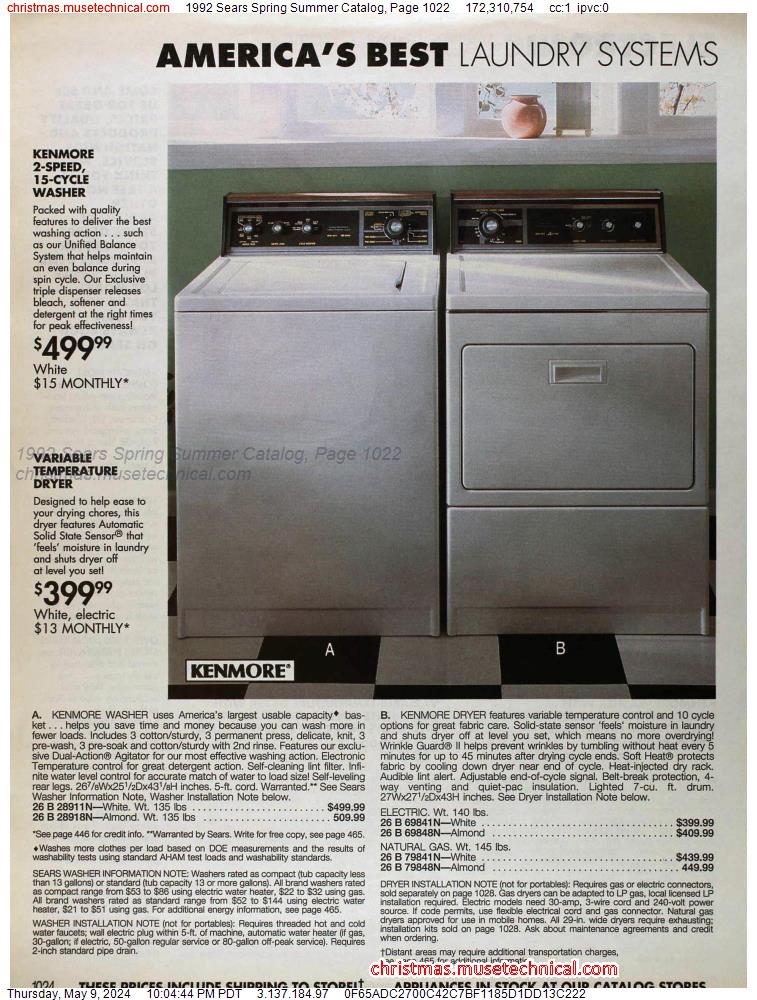 1992 Sears Spring Summer Catalog, Page 1022