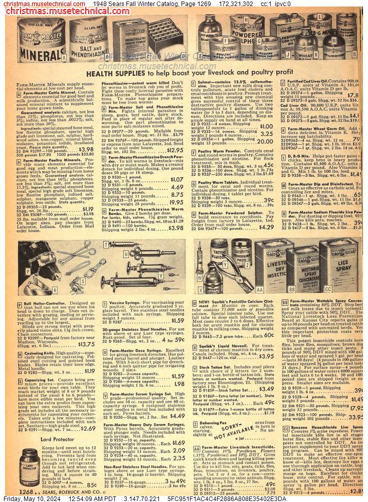 1948 Sears Fall Winter Catalog, Page 1269