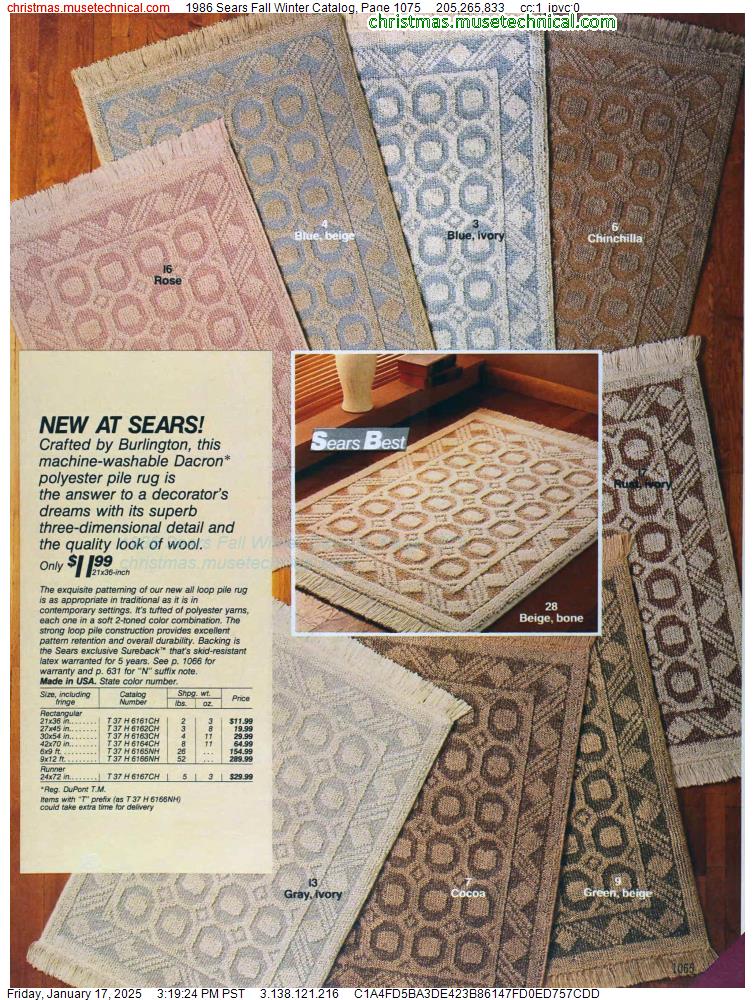 1986 Sears Fall Winter Catalog, Page 1075