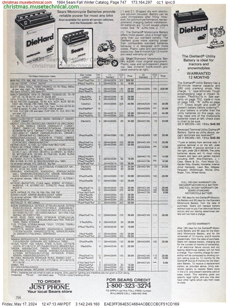 1984 Sears Fall Winter Catalog, Page 747
