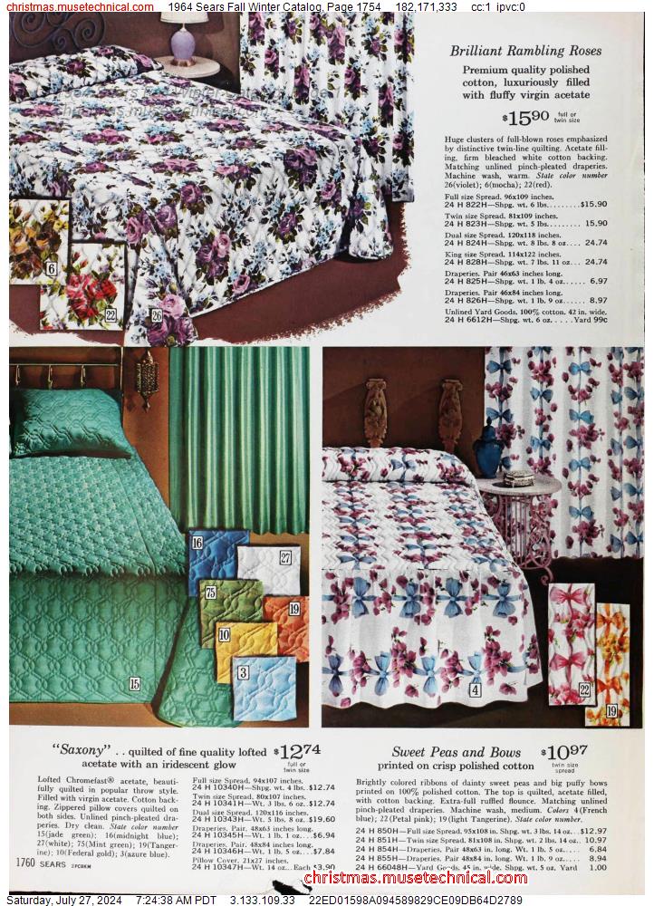 1964 Sears Fall Winter Catalog, Page 1754