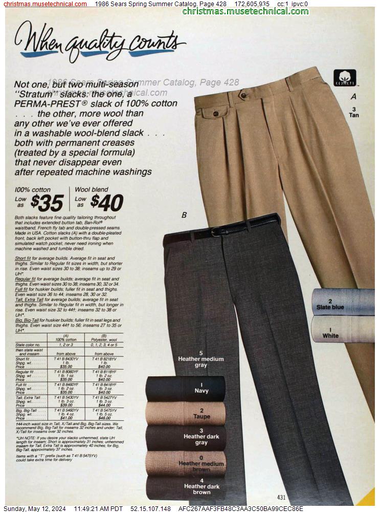 1986 Sears Spring Summer Catalog, Page 428
