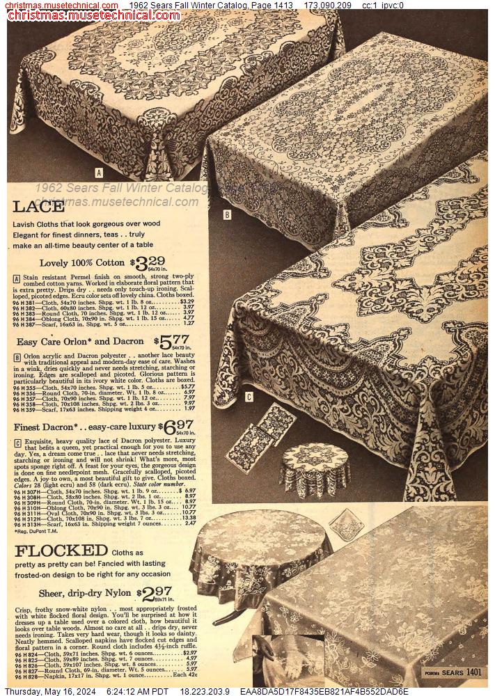 1962 Sears Fall Winter Catalog, Page 1413