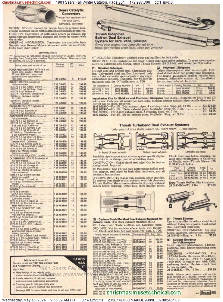 1981 Sears Fall Winter Catalog, Page 801