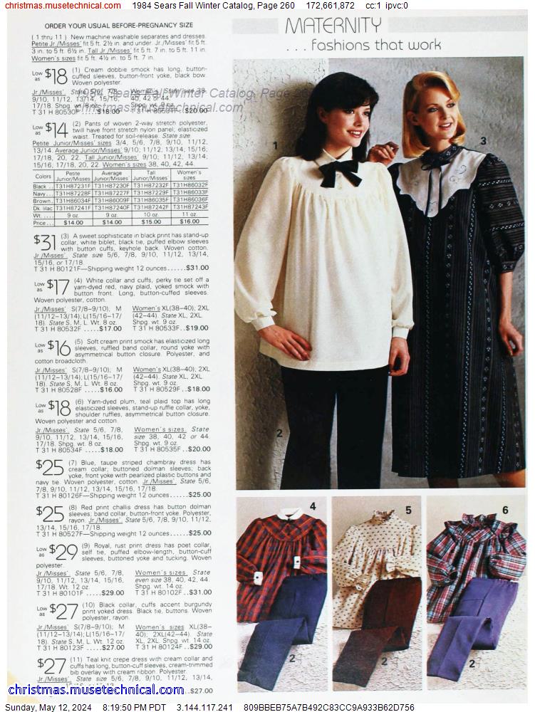 1984 Sears Fall Winter Catalog, Page 260