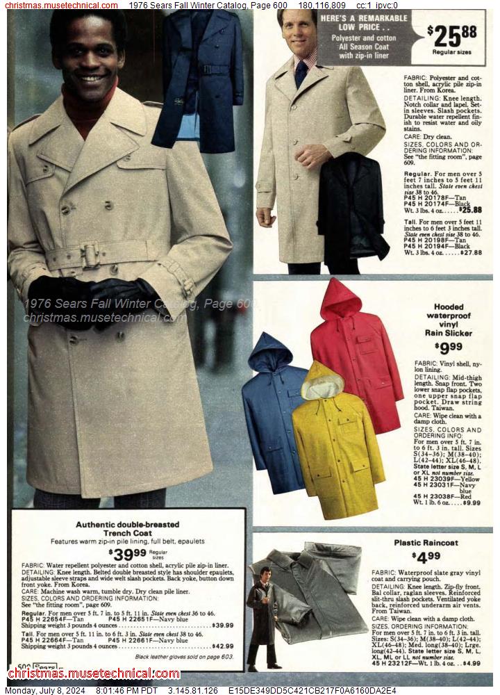1976 Sears Fall Winter Catalog, Page 600
