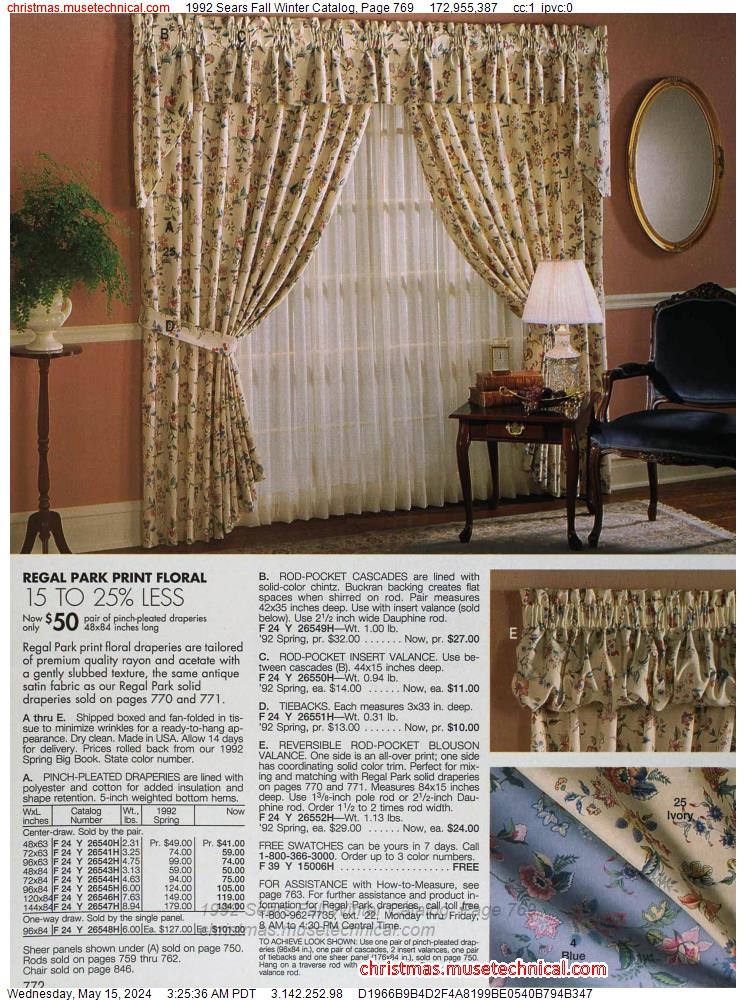 1992 Sears Fall Winter Catalog, Page 769