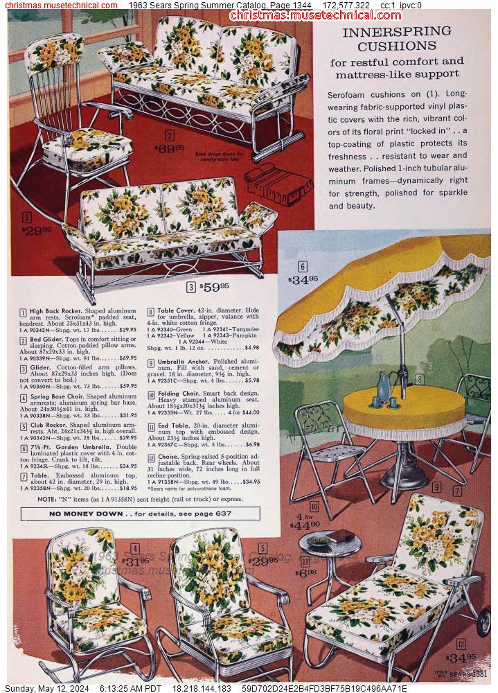 1963 Sears Spring Summer Catalog, Page 1344