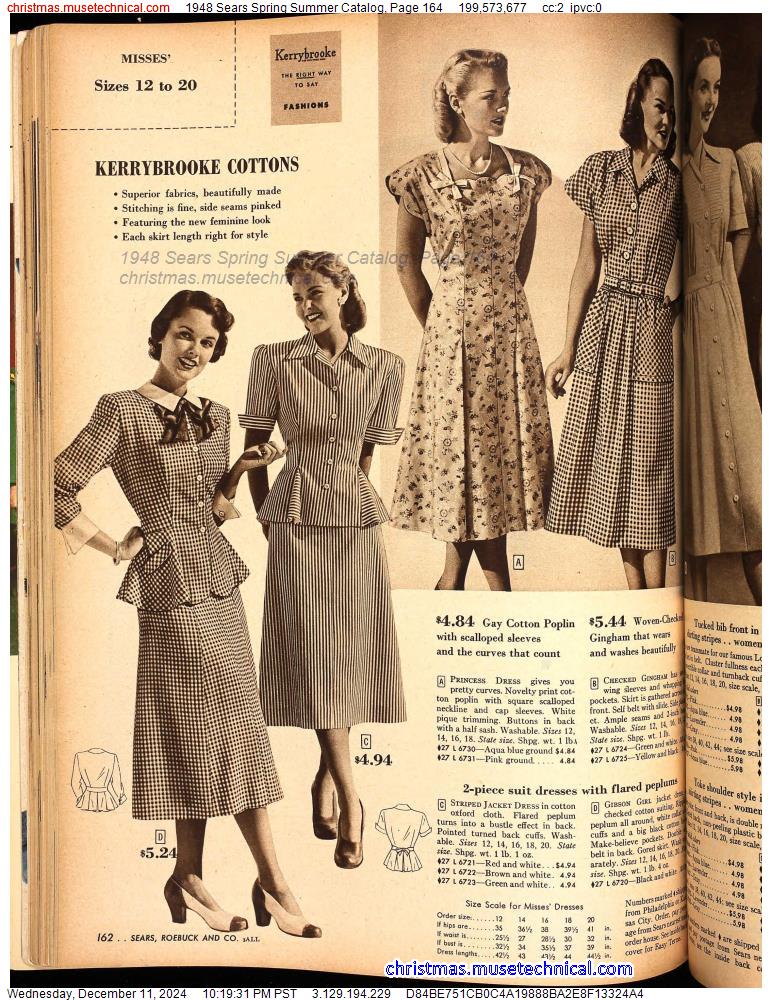 1948 Sears Spring Summer Catalog, Page 164