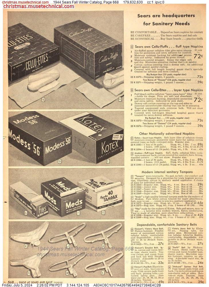 1944 Sears Fall Winter Catalog, Page 668